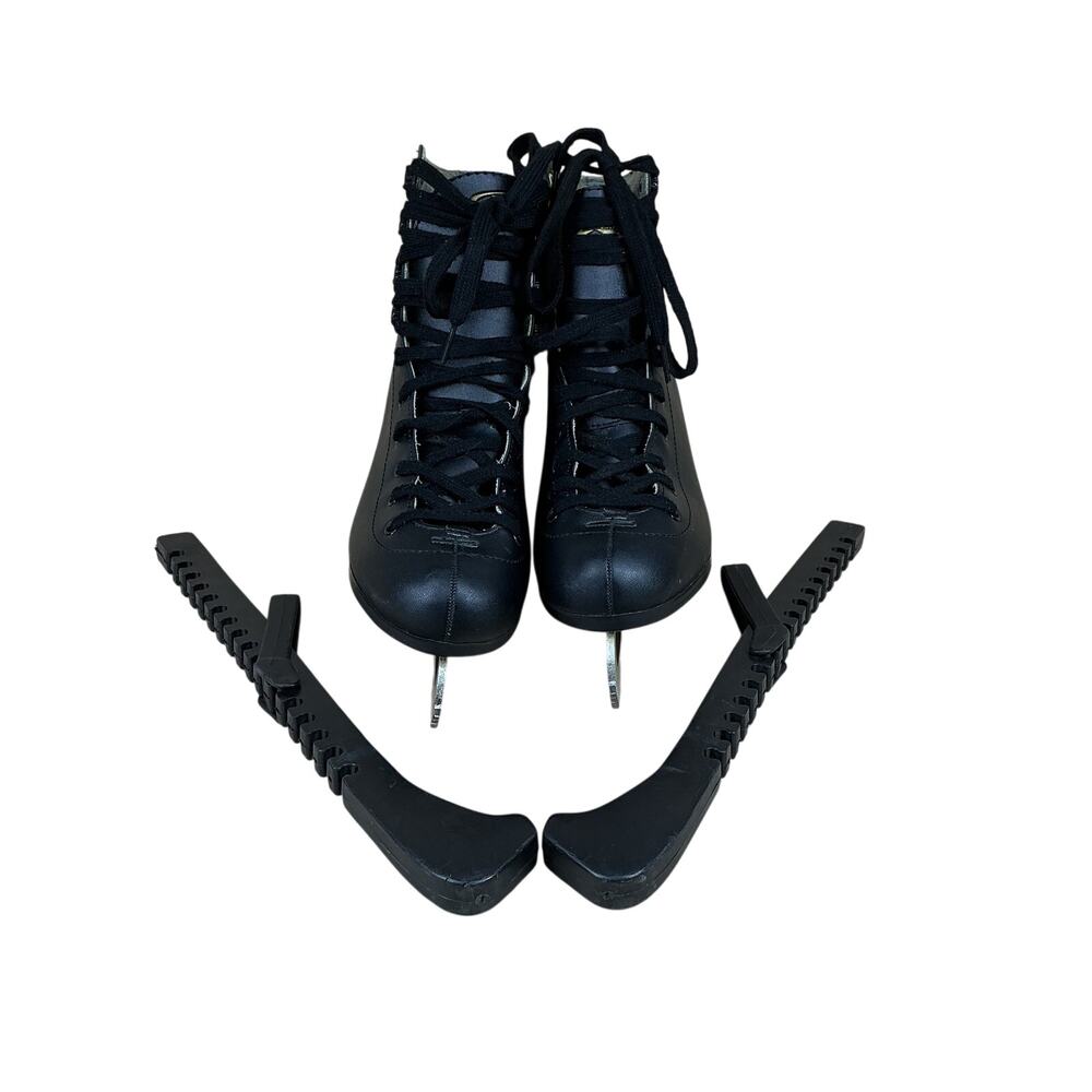 DBX 1100 Series Ice Skates Men 9 Black Figure Skating TrueTech Blades Guards - Picture 4 of 14